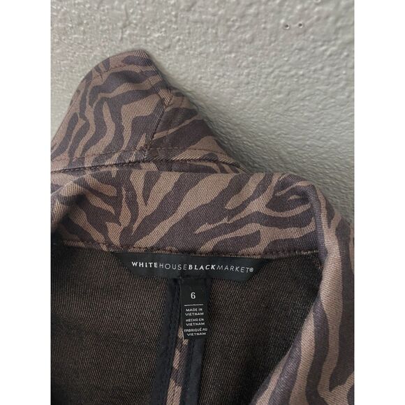 WHBM Espresso Zebra Print Denim Jacket - Picture 8 of 8